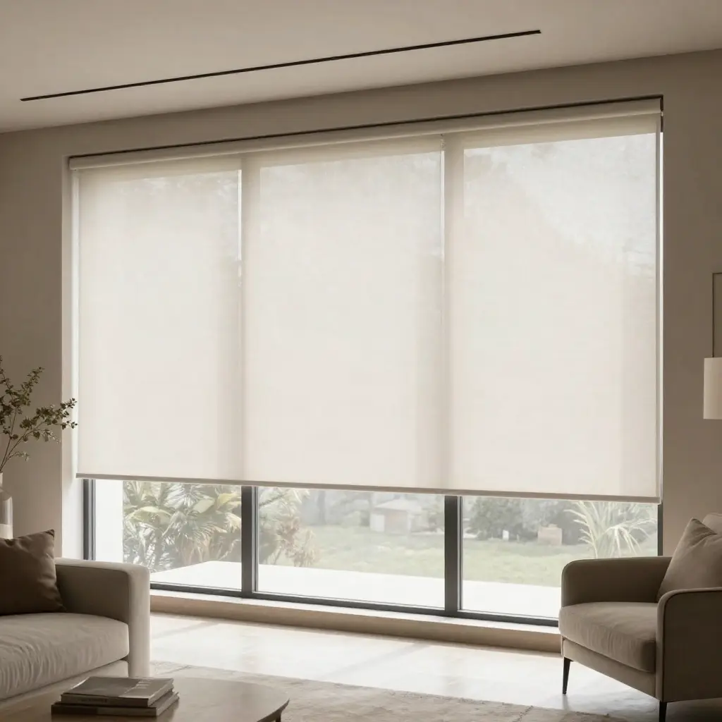 Elegant custom blinds in modern living room